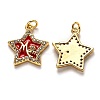 Brass Clear Cubic Zirconia Pendants KK-B028-05G-A-2