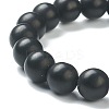 Matte Round Glass Beads Stretch Bracelets for Teen Girl Women BJEW-A117-D-23-3
