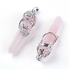 Natural Rose Quartz Big Pointed Pendants G-A172-16B-2