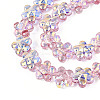 Transparency Electroplate Glass Beads Strands GLAA-T023-38A-03-3