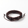 Adjustable Unisex Cowhide Cord Bracelets BJEW-L544-12B-3