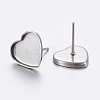 Tarnish Resistant 304 Stainless Steel Ear Stud Findings STAS-P198-21-1
