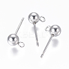 304 Stainless Steel Ear Stud Components STAS-F227-18C-P-1
