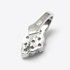 Anti-Tarnish Rhodium Plated 925 Sterling Silver Micro Pave Cubic Zirconia Pendant Bails X-STER-P034-67P-2
