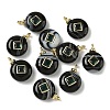 Natural Black Banded Agate Pendants G-H328-08G-D20-1