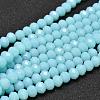 Faceted Rondelle Glass Beads Strands X-GLAA-I033-4mm-02-1