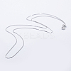 Anti-Tarnish Rhodium Plated 925 Sterling Silver Box Chain Necklaces STER-F039-40cm-03P-1