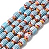 Handmade Millefiori Glass Oval Beads Strands LK-Z001-02A-04-1