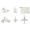 6Pcs 6 Styles Brass Micro Pave Clear Cubic Zirconia Charms KK-CJ0003-31-1