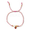 Handmade Heart Brass Enamel Charm Bracelets OI2276-4-1