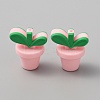 Leaf Pot Food Grade Eco-Friendly Silicone Beads LS-SIL-WH0014-18J-1