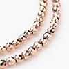 Eco-Friendly Long-Lasting Plated Non-magnetic Synthetic Hematite Smooth Beads Strands G-I175-34-3mm-RG-1