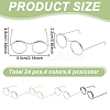 24Pcs 4 Colors Iron Eyeglasses Frames AJEW-GO0002-18-2