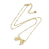 304 Stainless Steel Crystal Rhinestone Satellite Chain Bowknot Pendant Necklaces for Women NJEW-C055-10G-2