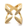 Brass Micro Pave Cubic Zirconia Rings RJEW-R141-01G-1