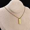 304 Stainless Steel Rectangle Number Pendant Necklaces NJEW-D300-01G-06-2