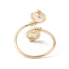 Copper Wire Wrapped Natural Cultured Freshwater Pearl Toe Open Ring X-RJEW-JR00620-5