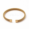 304 Stainless Steel Flat Mesh Chain Shape Open Cuff Bangle for Women BJEW-C033-09-4