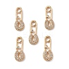 Brass Micro Pave Clear Cubic Zirconia Pendants KK-E068-VF262-4
