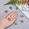Transparent Resin & Walnut Wood Pendants RESI-CJ0001-72-4