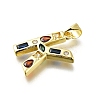 Brass Micro Pave Clear Cubic Zirconia Pendants KK-G521-01G-K-01-2