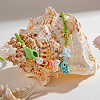 Summer Beach Porcelain Fish Shell Shape & Plastic Pearl Pendant Lime Glass Seed Beaded Necklaces for Women FS-WGBDA16-01-2