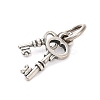 S925 Sterling Silver Double Keys Charms STER-K183-02B-AS-2