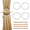 Ring Cotton Cord Curtain Tieback with Wood Stick DIY-WH0899-328-1
