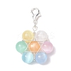 Flower Wire Wrapped Natural Selenite Beads Pendant Decoration HJEW-TA00222-4