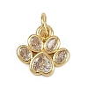 Brass Micro Pave Clear Cubic Zirconia Charms KK-D409-09G-1