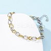 304 Stainless Steel Cuban Link Chains Bangles for Women BJEW-B150-08GP-3