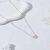 1Pc Brass Pave Natural Rose Quartz Hexagon Pendant Necklaces NJEW-LP0009-34-3