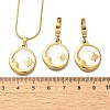 304 Stainless Steel Enamel & Rhinestone Pendant Necklaces & Hoop Earring Set for Women SJEW-C007-02G-02-5