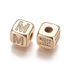 Brass Micro Pave Cubic Zirconia Beads LS-KK-K238-16G-M-2