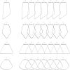 48 Pcs 4 Styles 304 Stainless Steel Pendants STAS-UN0022-08P-1