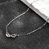 Anti-Tarnish Electroplated Rhodium Plated Sterling Silver Cable Chain Necklaces X-NJEW-N0048-46-18-1
