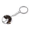 Natural Tiger Eye Chips Chakra Keychain G-N0326-003B-2