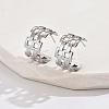 304 Stainless Steel Hollow Square Stud Earrings FS3223-2-1