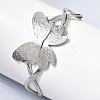 Butterfly 304 Stainless Steel Cuff Bangles for Women BJEW-A155-01P-1