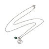 Valentine's Day 304 Stainless Steel & Green Glass Tree Heart Pendant Cable Chain Necklaces for Women NJEW-FS00014-05-1