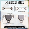 60Pcs 2 Colors Adjustable Alloy Suit Trouser Waist Concealed Button Hooks FIND-HY0004-67-2