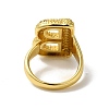Letter Brass Micro Pave Clear Cubic Zirconia Open Cuff Ring for Women RJEW-N046-03B-G-3