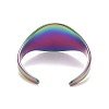 Ion Plating(IP) Rainbow Color 304 Stainless Steel Oval Chunky Open Cuff Ring for Women RJEW-C025-14M-3