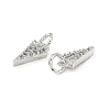 Brass Micro Pave Clear Cubic Zirconia Charms KK-E068-VB245-3