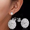 Brass Ball Stud Earrings EJEW-BB42387-A-2