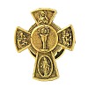 Cross Alloy Black Enamel Pins Brooches JEWB-M049-01AG-02-1
