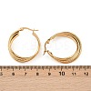 304 Stainless Steel Triple Twist Ring Stud Earrings EJEW-P324-08G-5