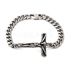 304 Stainless Steel Cuban Link Chains Bracelets BJEW-A092-05P-4