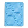 Hexagon Shape Holographic Pendant DIY Silicone Mold DIY-K063-09-2