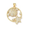 Brass Micro Pave Cubic Zirconia Pendants KK-P330-07D-G-1